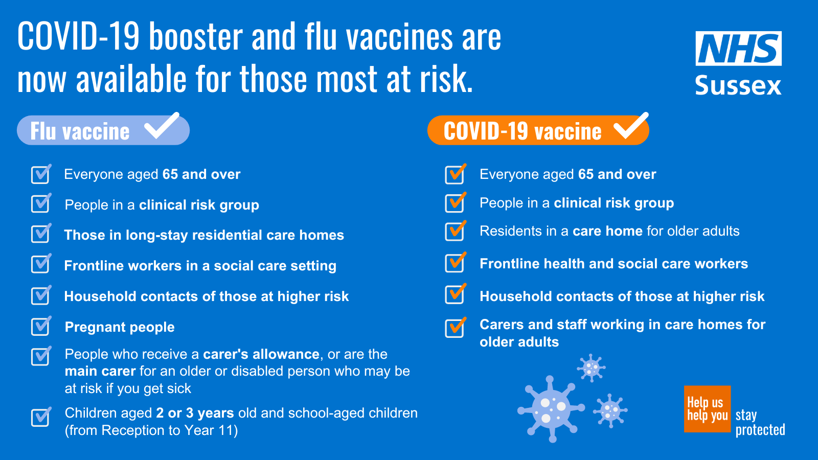 Updated COVID19 and flu vaccination information, September 2023